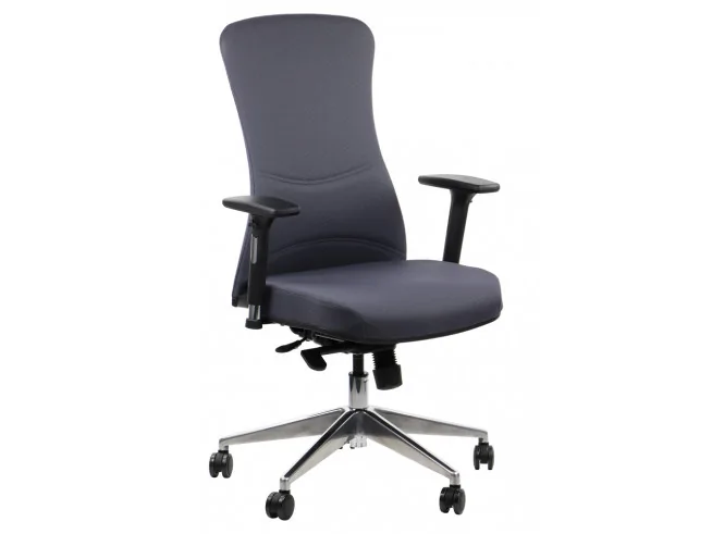 Nowoczesny fotel biurowy Kenton Szary z podstawą aluminiowa