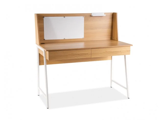 Praktyczne biurko dziecięce Figo w stylu skandynawskim Biały-Dąb