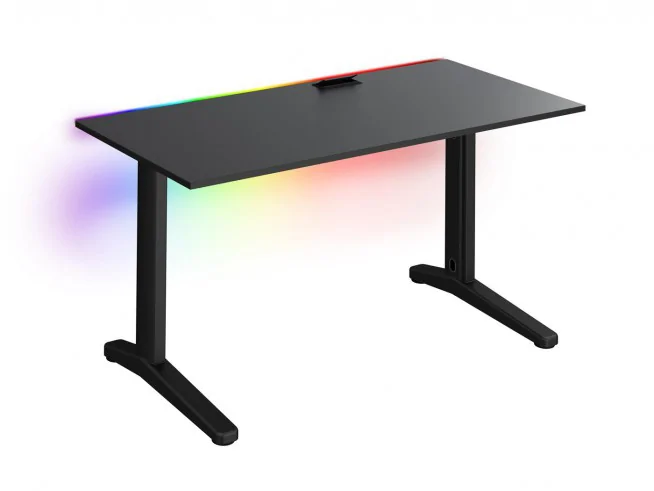 Biurko gamingowe z listwą LED RGB i przelotką TechDesk SUPREME XL